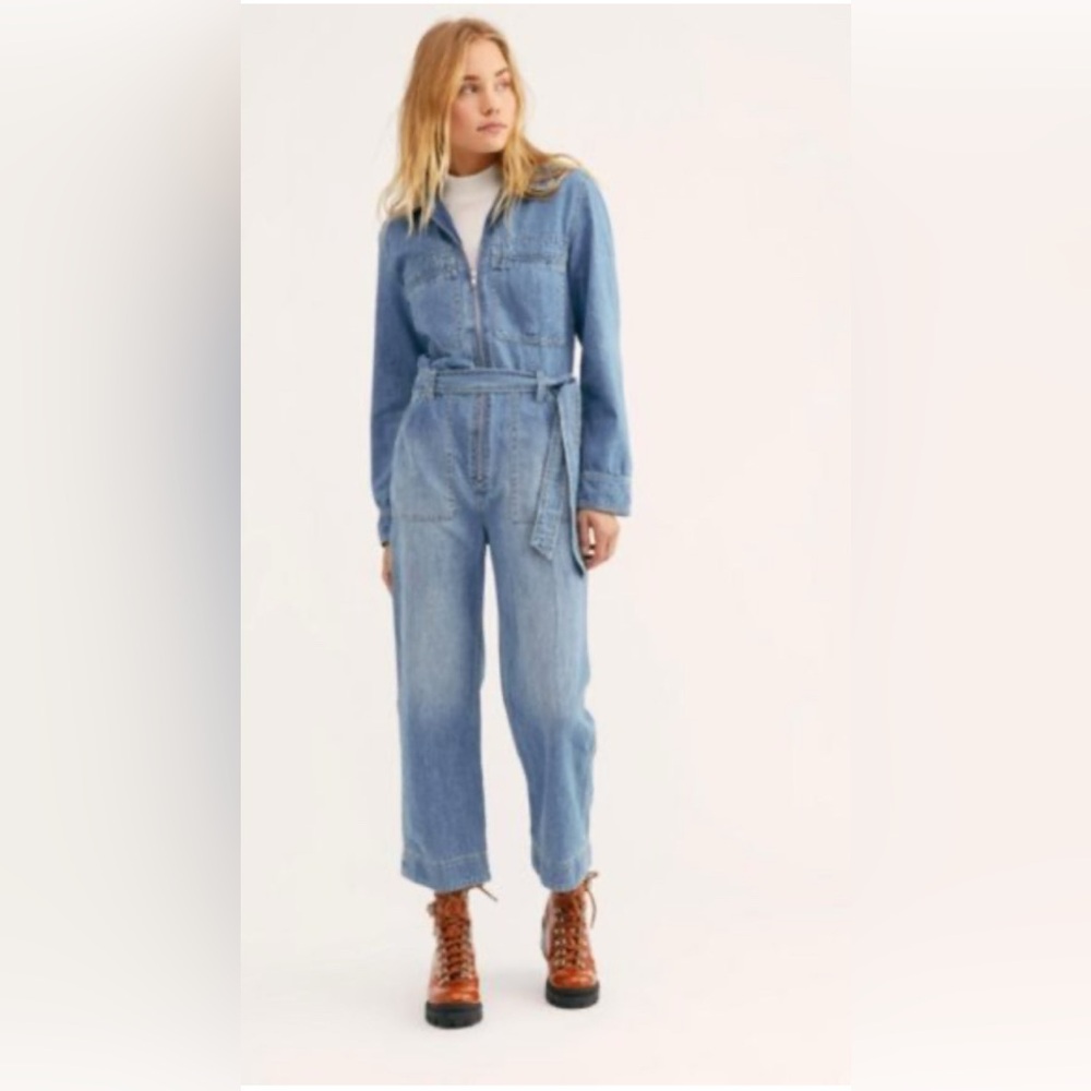 Free People Charlie Denim Jumpsuit - Picture 4 of 13
